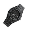 OROLOGIO POLSO ZCC OCTAGON QUARZO ACCIAIO MODA BRILLANTINI DATA ANALOGICO NERO