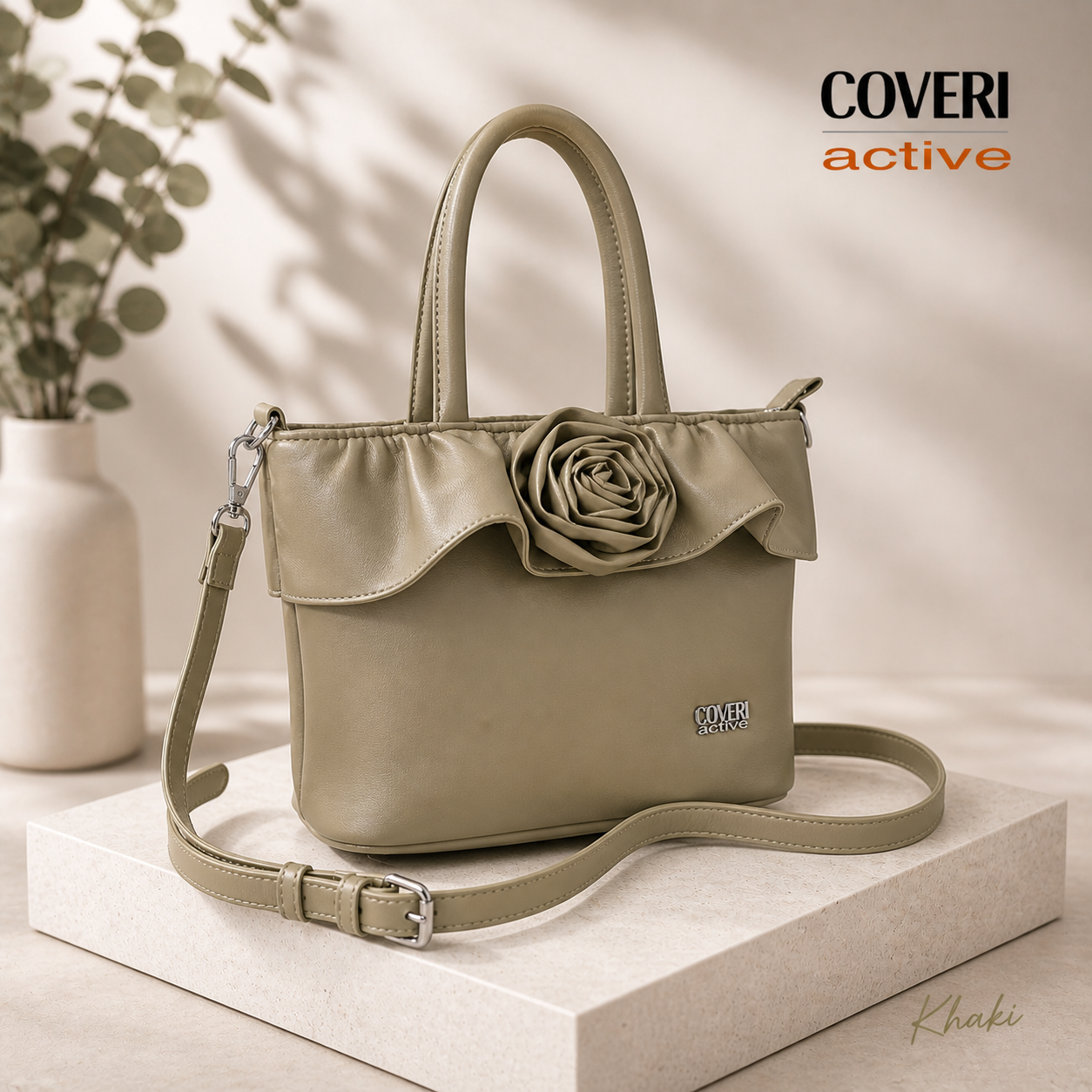 Coveri Active - Borsa Elegante con Dettaglio Fiore e Tracolla
