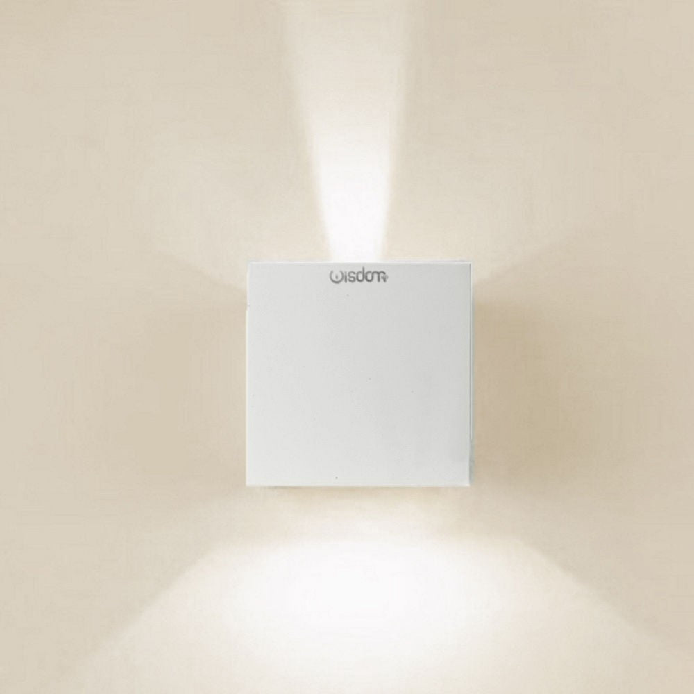 APPLIQUE LED CUBO LAMPADA DA PARETE WISDOM 6W 810LM LUCE REGOLABILE UPDOWN IP65