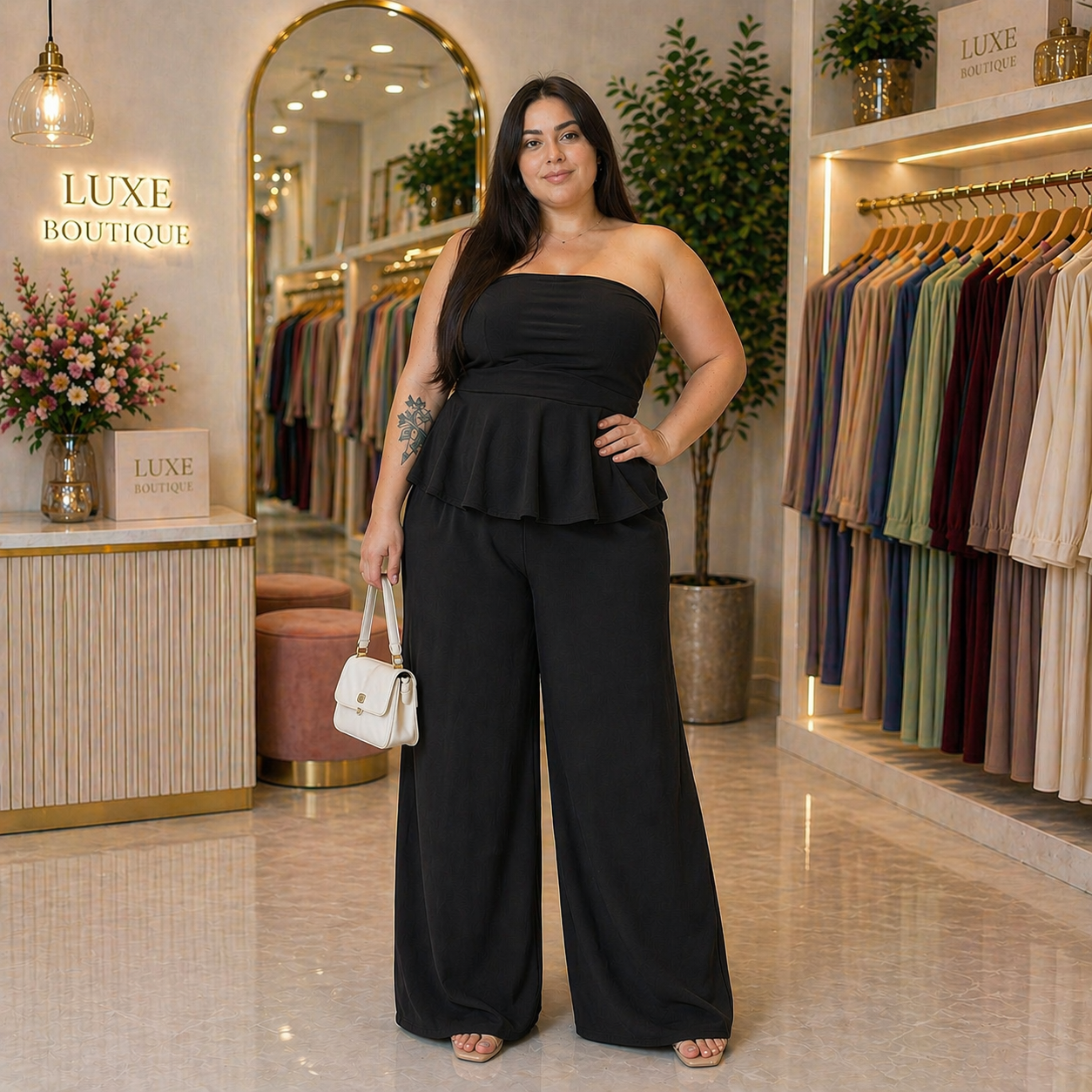 Completo Donna Top + Pantalone Palazzo
