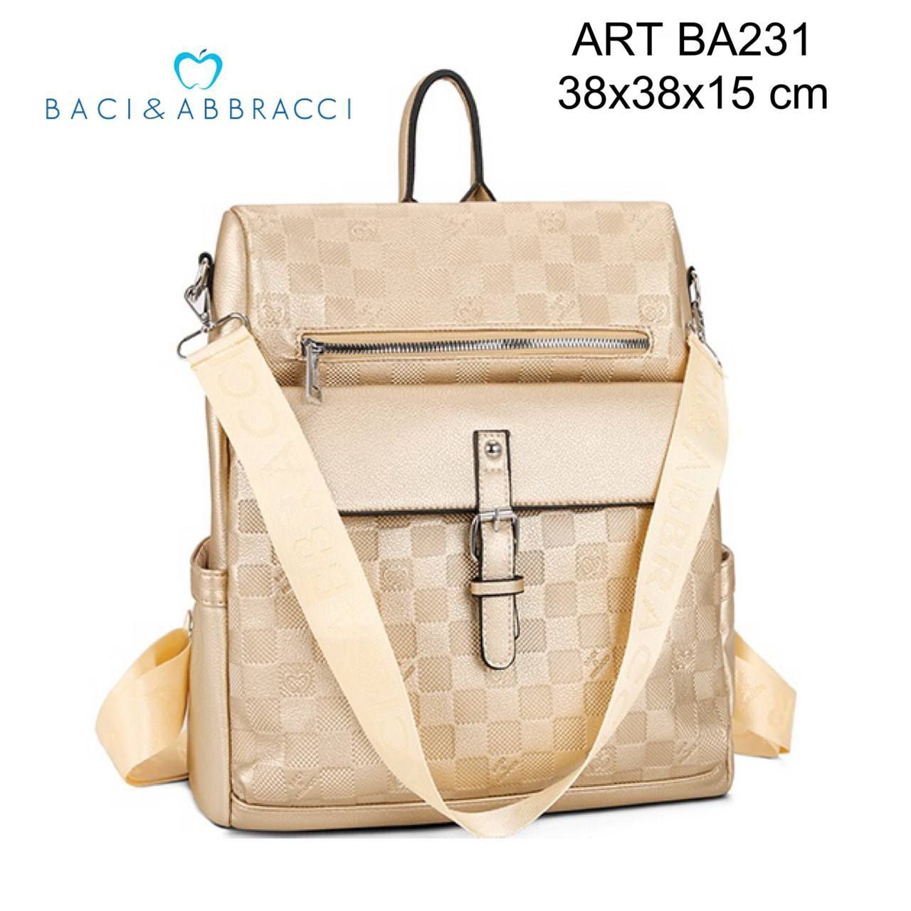 Zaino Donna Baci & Abbracci BA231 Elegante e Capiente con Zip e Tasche