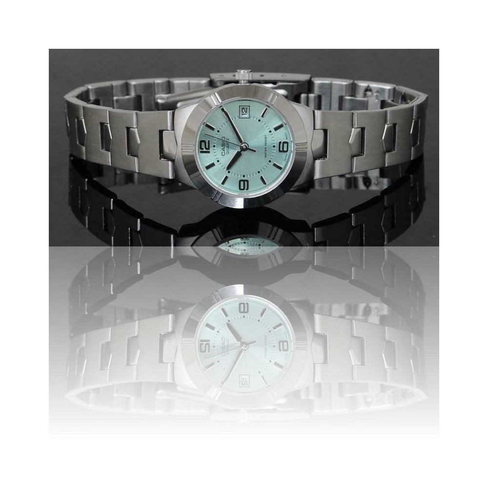 OROLOGIO DA POLSO CASIO LTP-1241D-3ADF ANALOGICO DONNA ACCIAIO QUAD VERDE