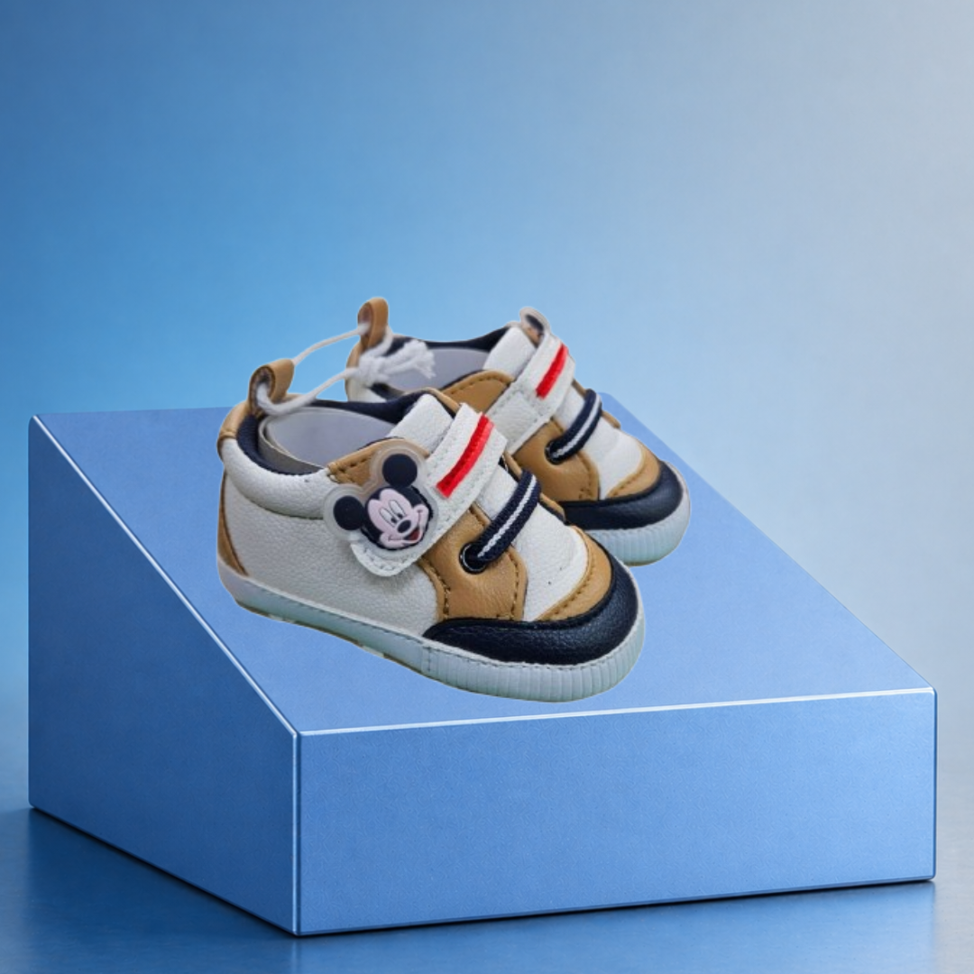 Scarpine Neonato Mickey Beige e Blu