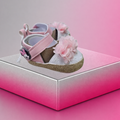 Sandali Neonata con Fiori Rosa