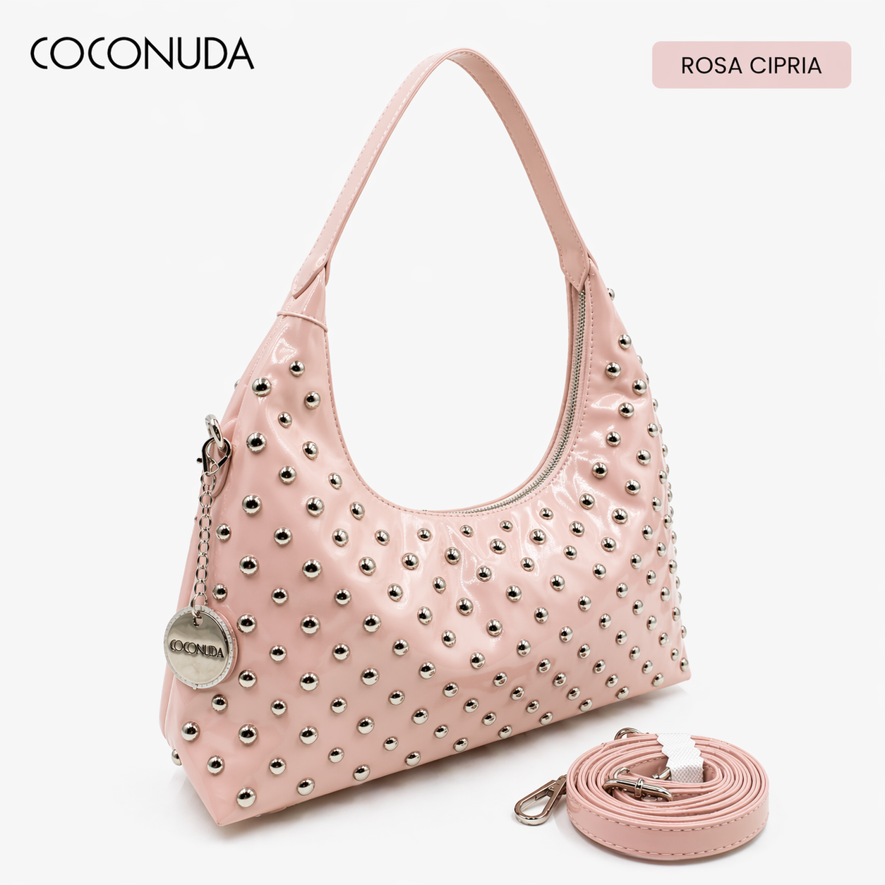 COCONUDA Borsa a Spalla Borchiata Donna