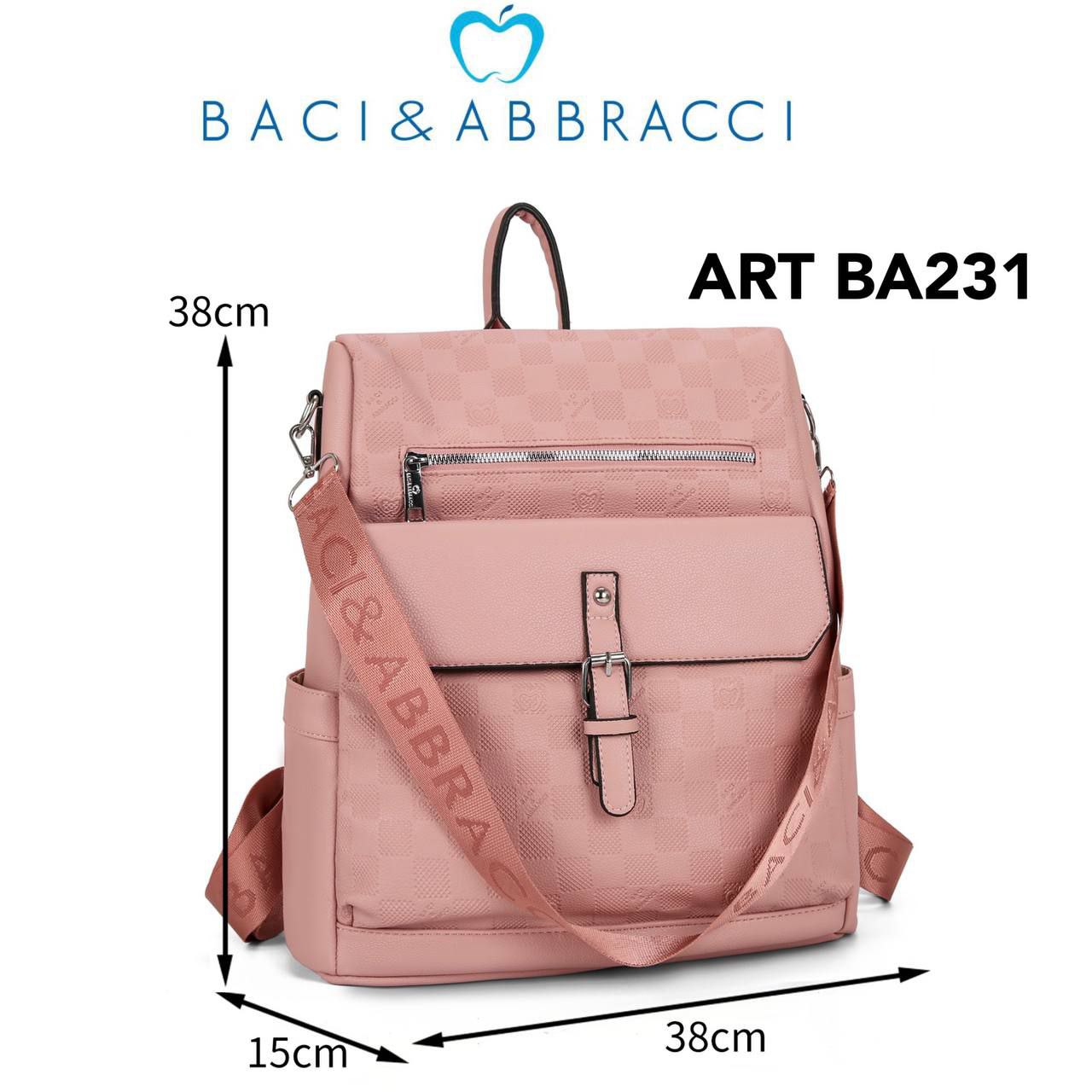 Zaino Donna Baci & Abbracci BA231 Elegante e Capiente con Zip e Tasche