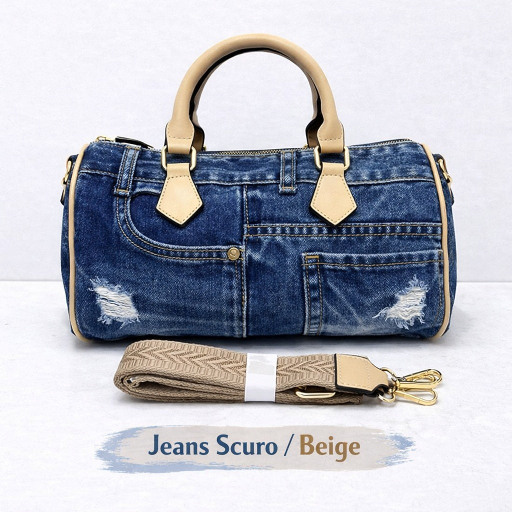 Bauletto in denim del marchio Andrea Massi