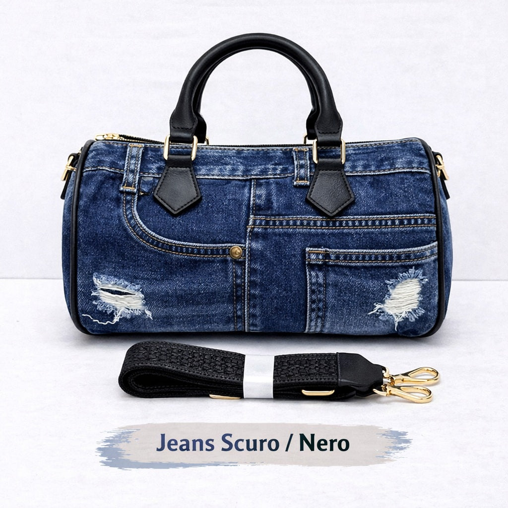Bauletto in denim del marchio Andrea Massi