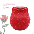 Succhia Clitoride Vibratore a Forma di Rosa Stimolatore con Suzione e Vibrazione