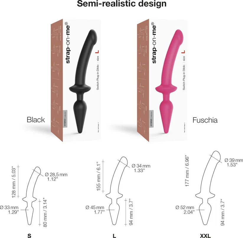 Switch Plug-in Semi-Realistic Dildo Fucsia