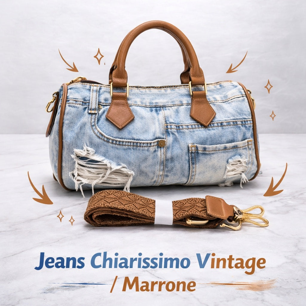 Bauletto in denim del marchio Andrea Massi