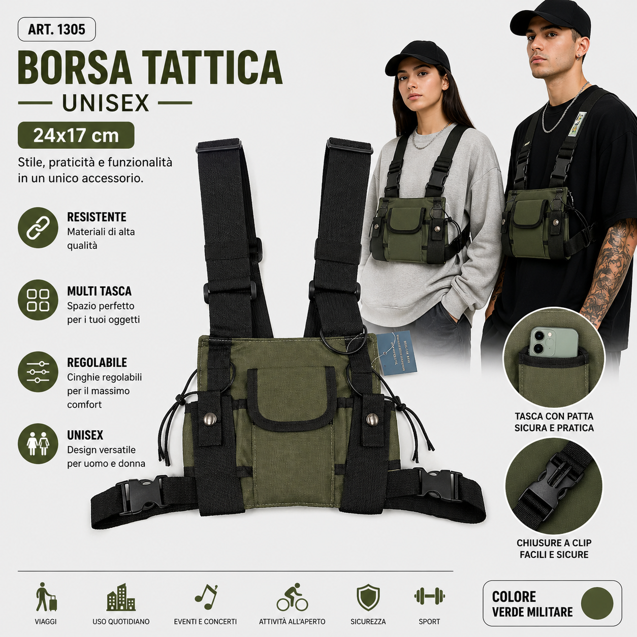 Borsa Tattica Unisex– ART. 1305