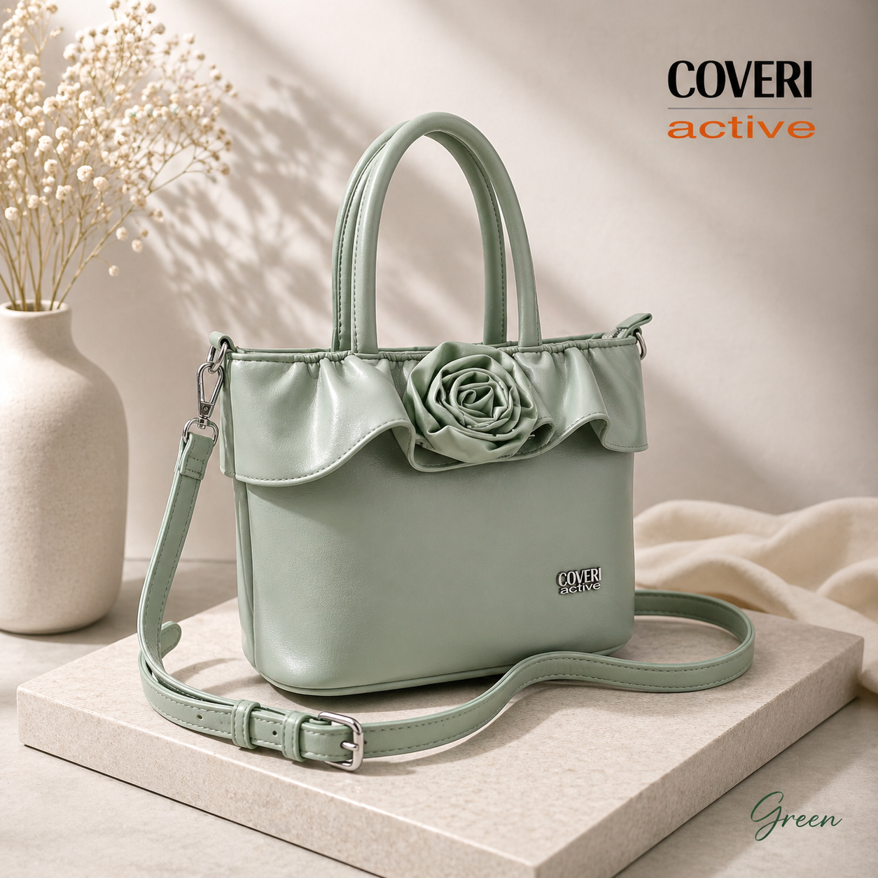 Coveri Active - Borsa Elegante con Dettaglio Fiore e Tracolla