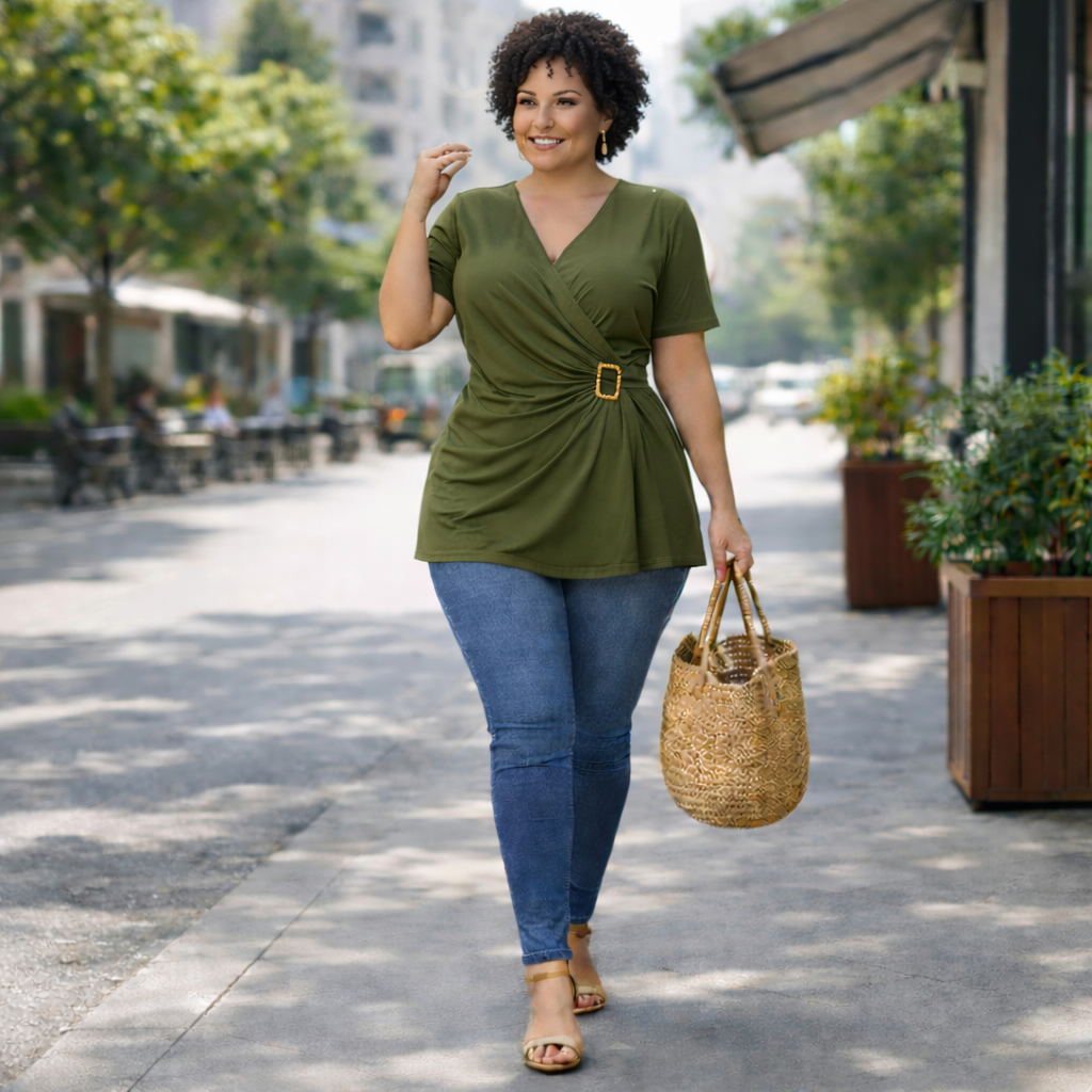 Maglia Curvy Incrociata con Fibbia