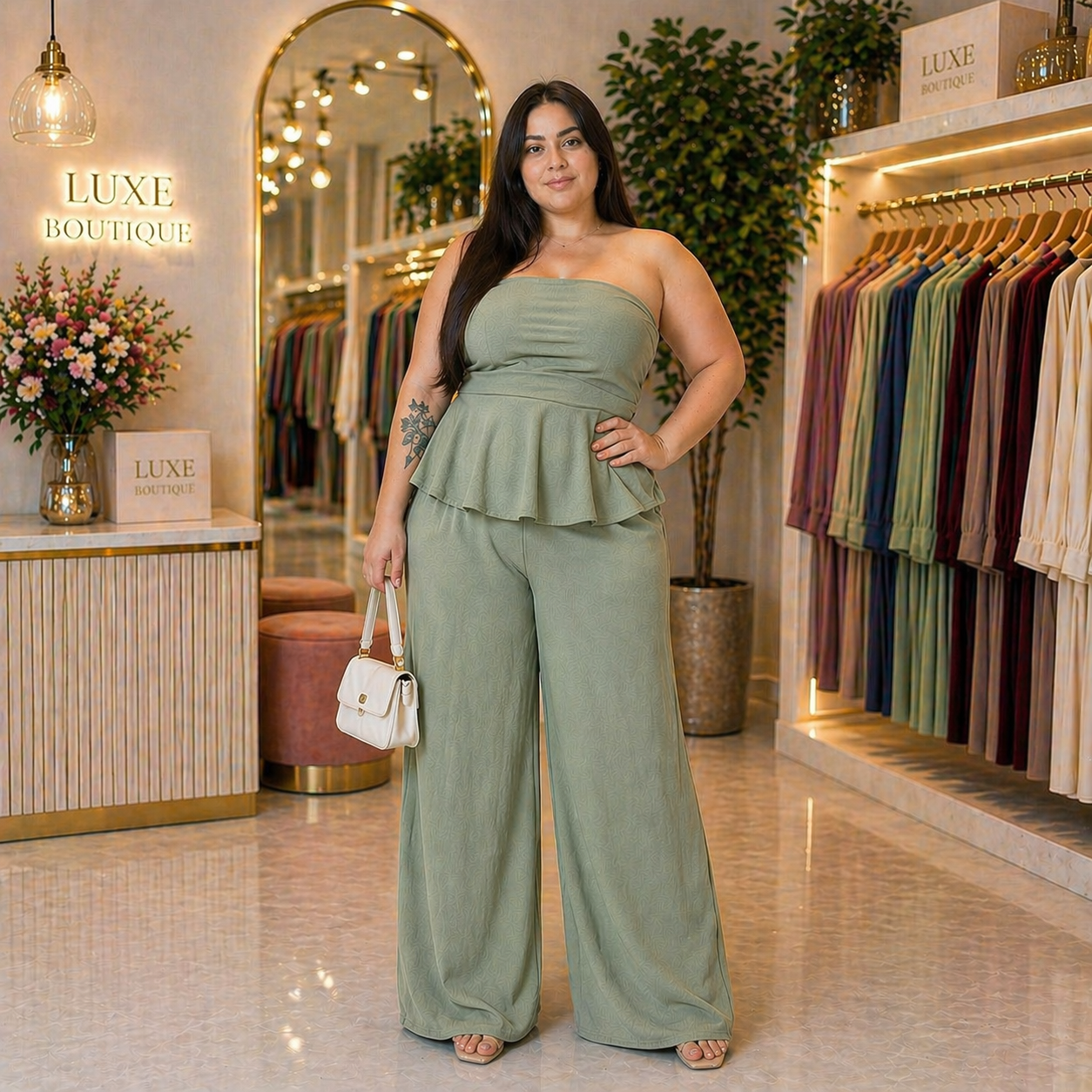 Completo Donna Top + Pantalone Palazzo