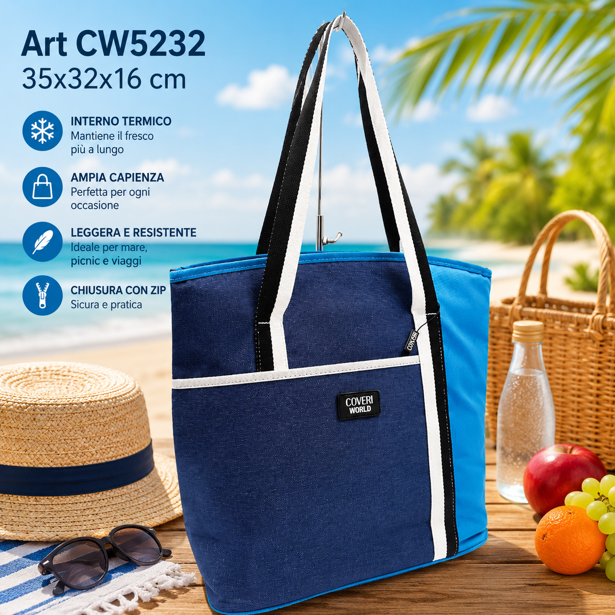Coveri World Borsa Frigo Termica Blu/Azzurra