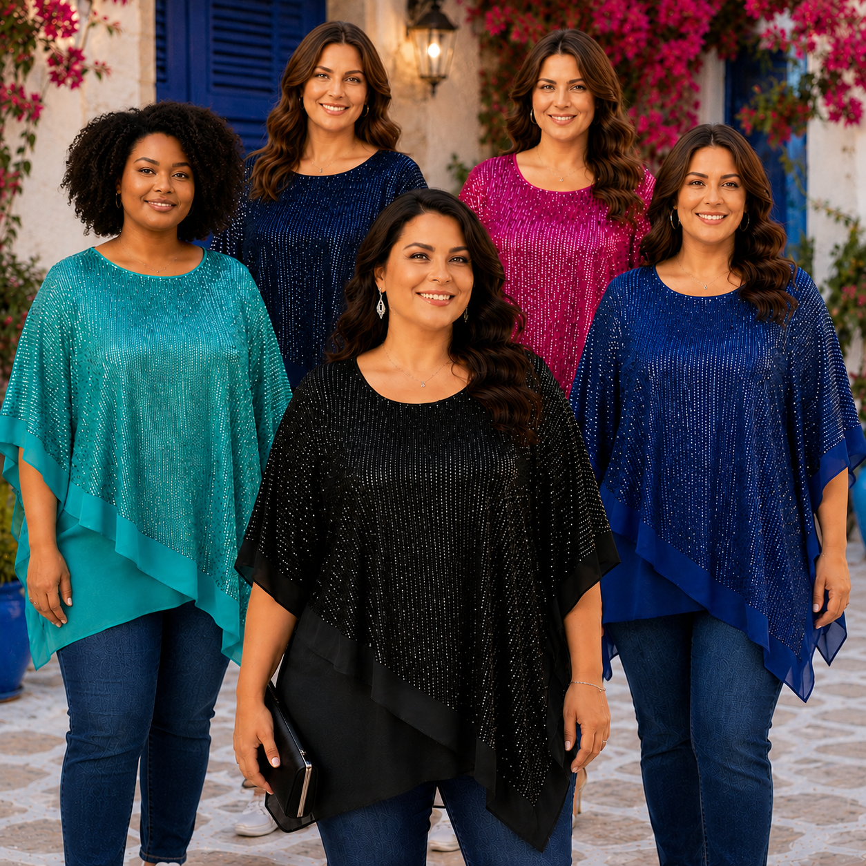 Casacca Elegante Oversize Donna con Effetto Glitter