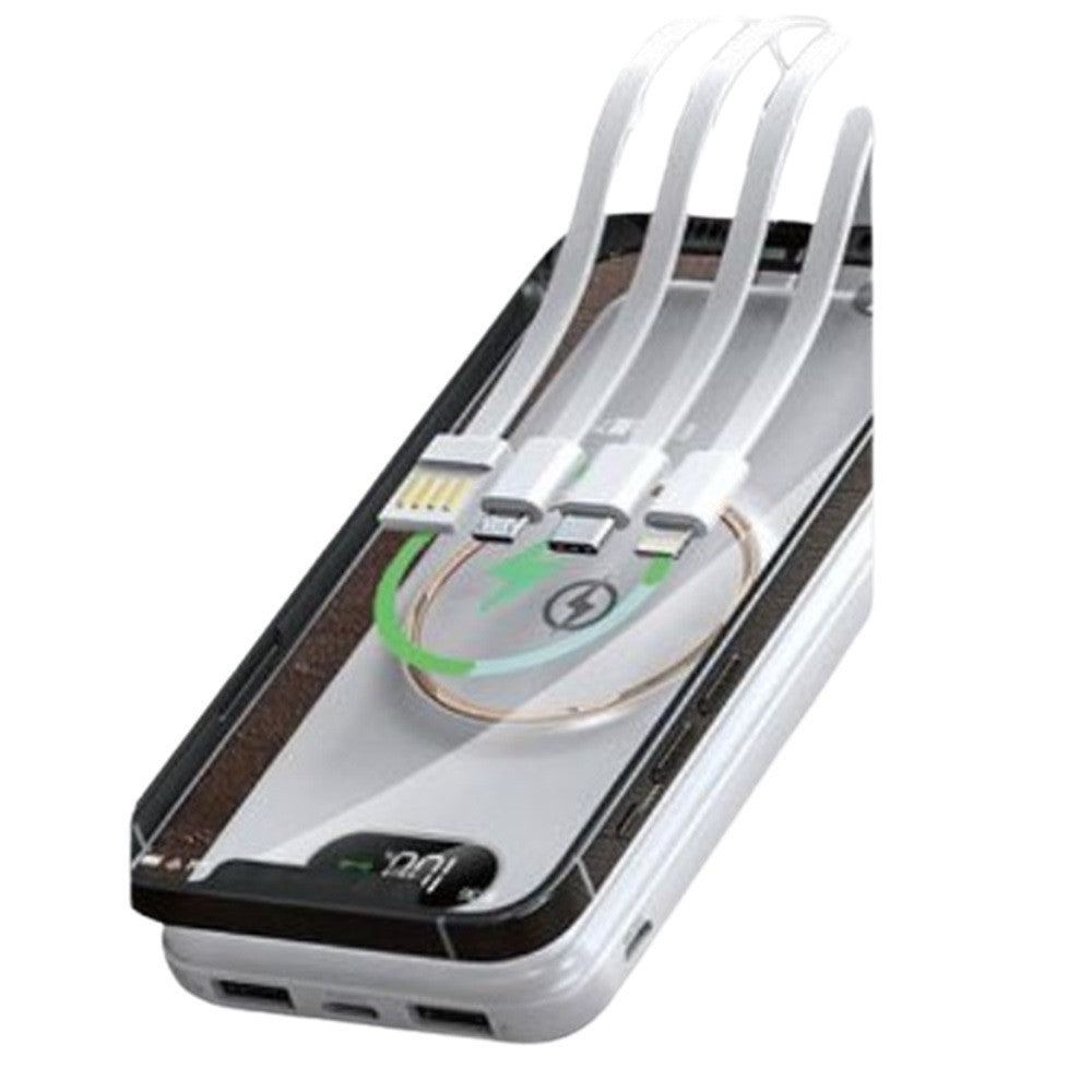 POWER BANK 12000MAH CON RICARICA MAGNETICA WIRELESS DA 5W CAVI INTEGRATI MULTITIPO Q-DC22