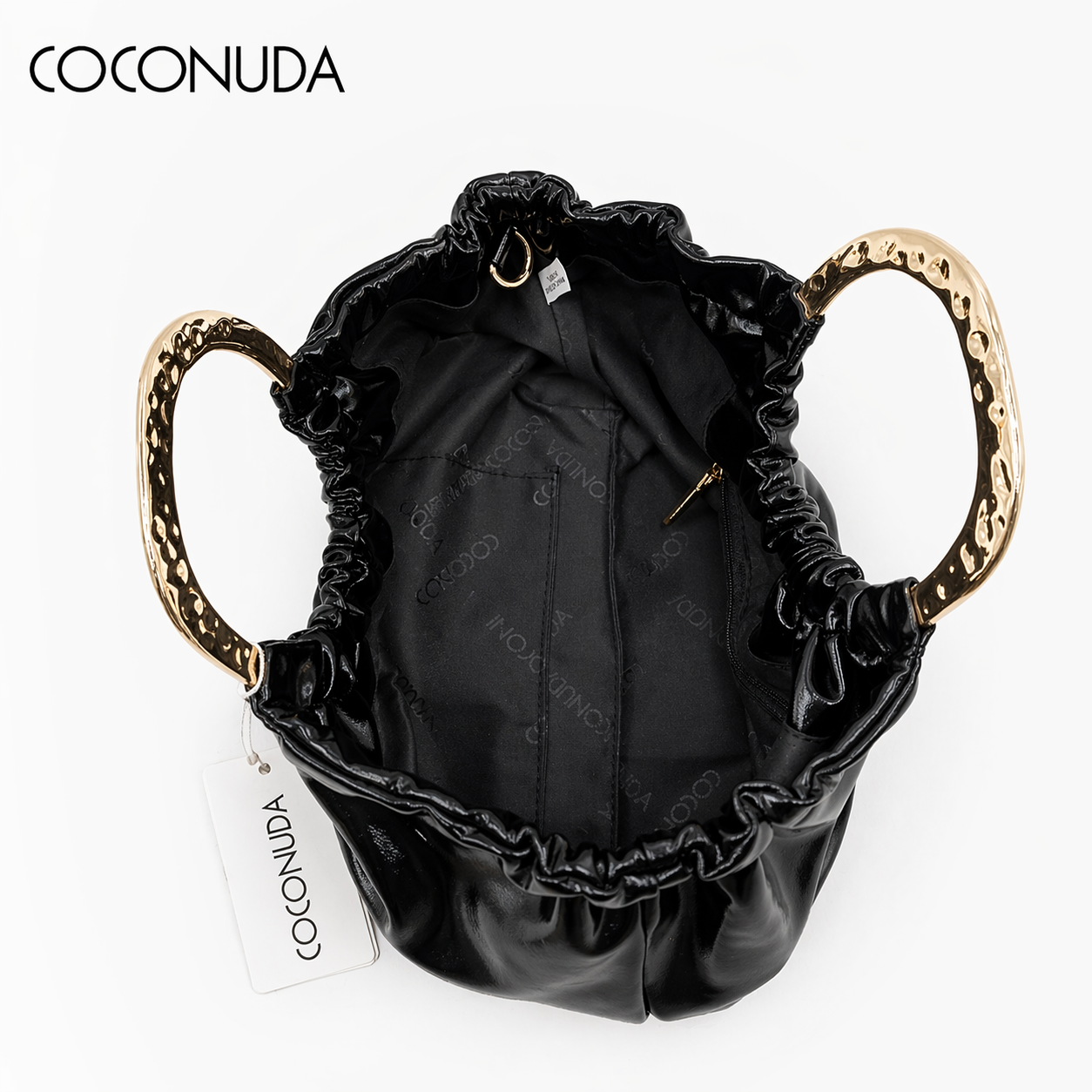 Borsa Donna COCONUDA con Manico Oro – Mini Bag Elegante con Tracolla