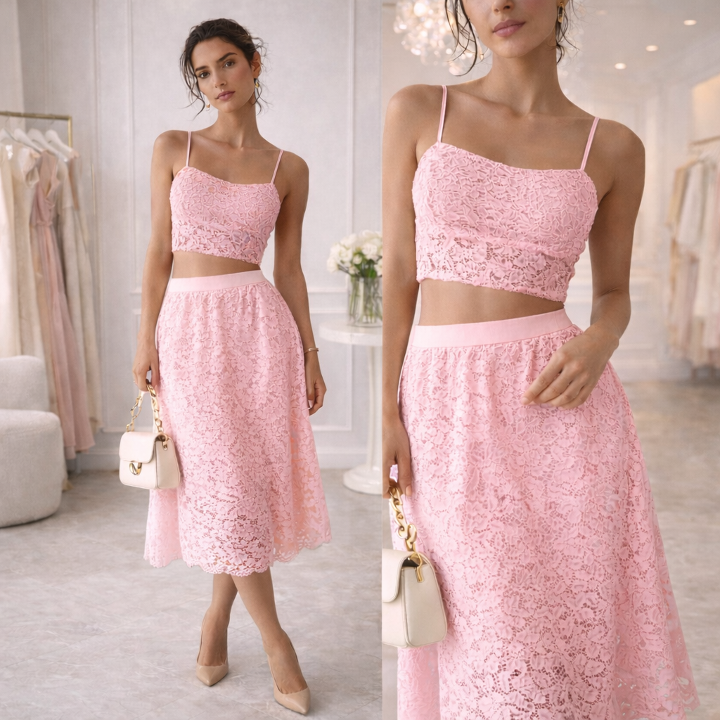Completo in pizzo due pezzi – elegante e femminile