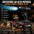 Soffiatore ad Alta Potenza 48V con 2 Batterie