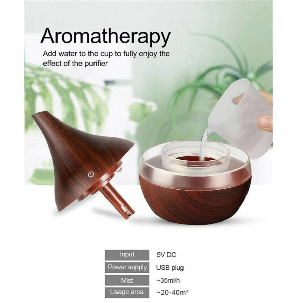 AROMATERAPIA 7 LED UMIDIFICATORE ULTRASUONI USB DEPURATORE DIFFUSORE AROMI YX041