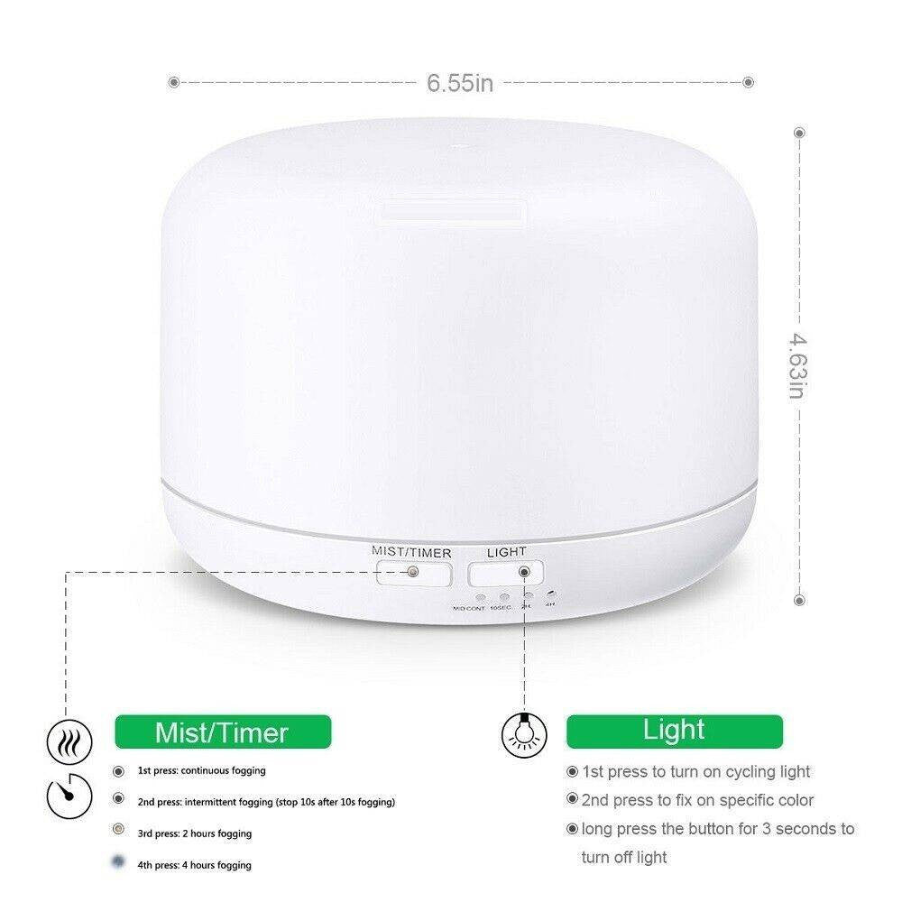 AROMATERAPIA OLI ESSENZIALI UMIDIFICATORE AD ULTRASUONI DEPURATORE + TELECOMANDO