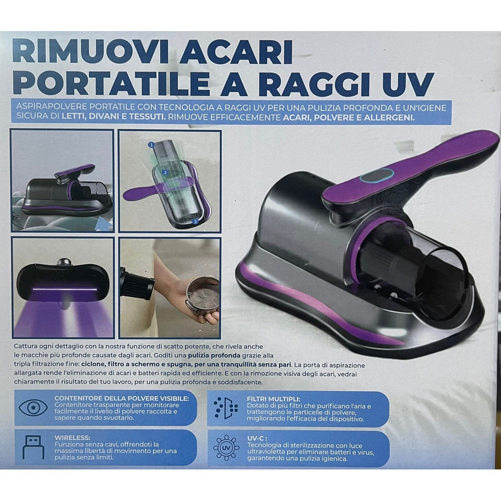 Aspirapolvere Anti-Acari UV – Igiene Profonda per Letti e Divani