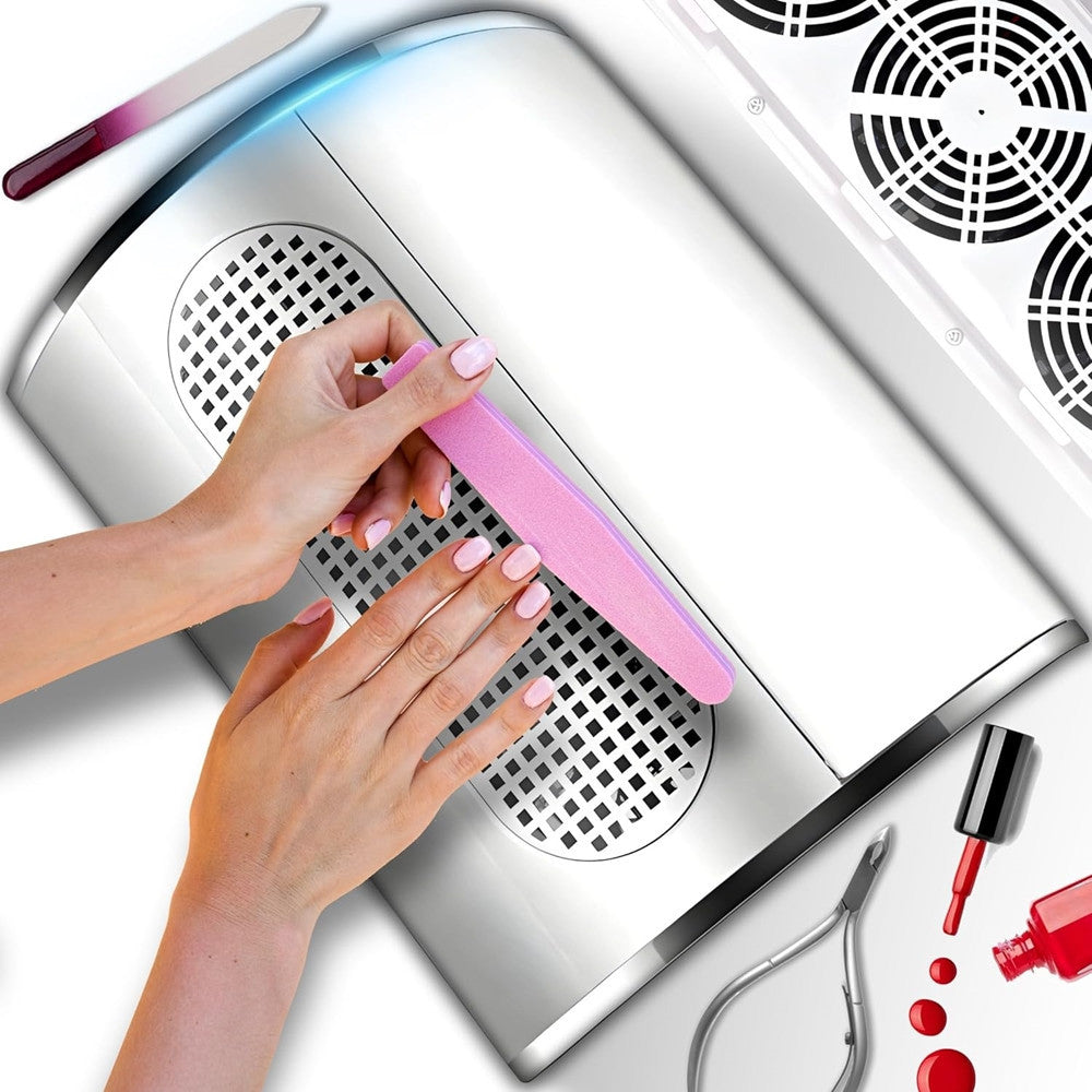 ASPIRAPOLVERE PROFESSIONALE PER UNGHIE 40 W ASPIRATORE PER MANICURE PEDICURE BIANCO