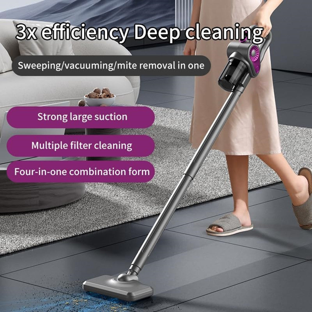 ASPIRAPOLVERE SCOPA ELETTRICA 4IN1 SENZA FILI PULIZIA CASA PAVIMENTI TAPPETI ACARI 15000PA