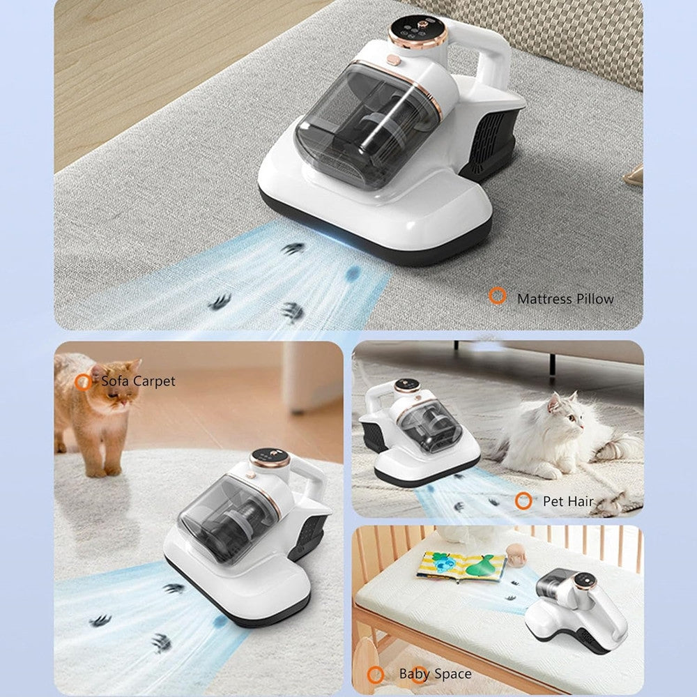 ASPIRAPOLVERE SENZA FILI PORTATILE RIMUOVI ACARI CON DOPΡΡΙΑ TAZZA 3 VELOCITÀ TECNOLOGIA UV-C