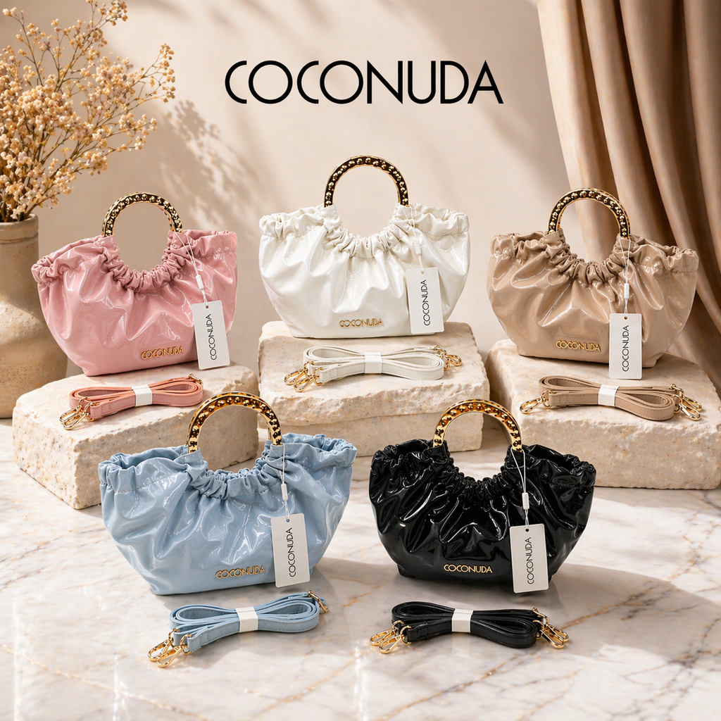 Borsa Donna COCONUDA con Manico Oro – Mini Bag Elegante con Tracolla
