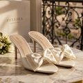 Sandali Mule in Raso con Fiocco