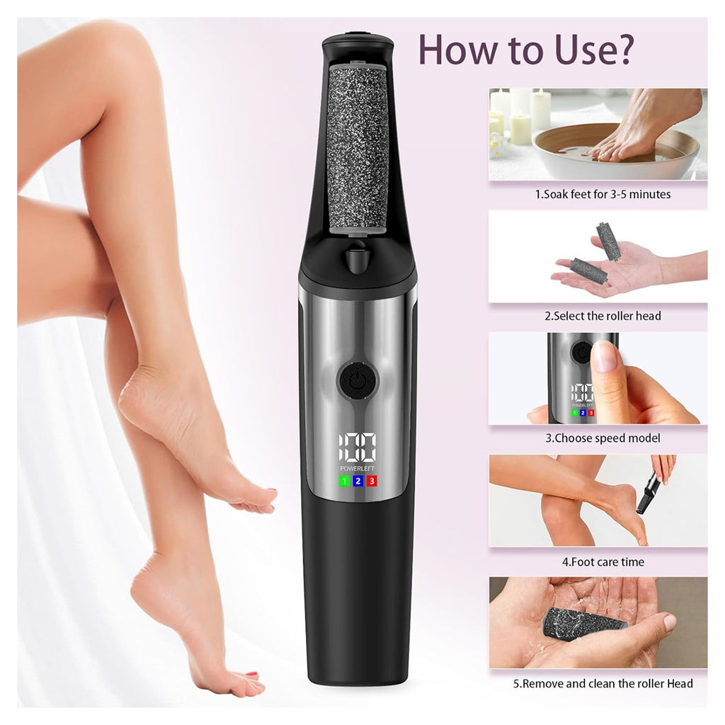 BACCHETTA 3IN1 RIMUOVI CALLI ELETTRICO LIMA RICARICABILE STRUMENTI PER PEDICURE MANICURE