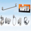 BAGNO 6 ACCESSORI CROMATO PORTA ASCIUGAMANO ROTOLO BICCHIERE SPAZZOLINI