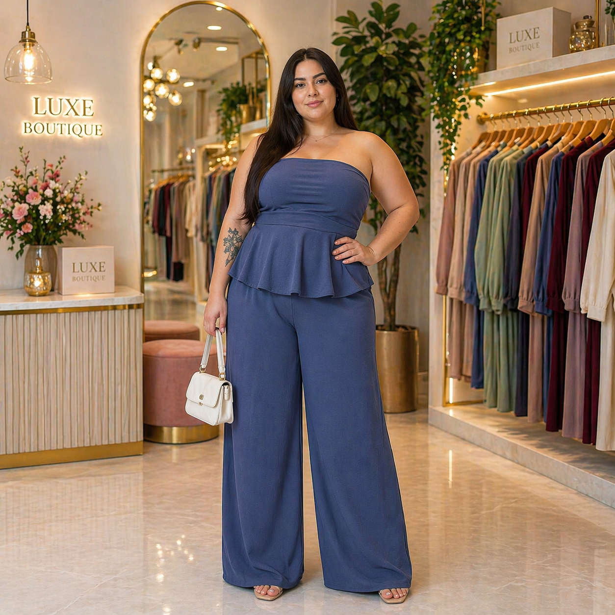 Completo Donna Top + Pantalone Palazzo