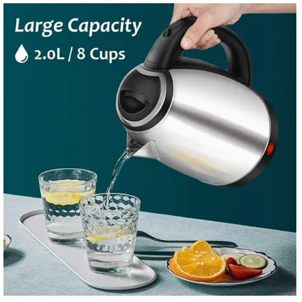 BOLLITORE ELETTRICO 2LT IN ACCIAIO 1500W PER ACQUA CALDA RESISTENTE SPEGNIMENTO AUTOMATICO
