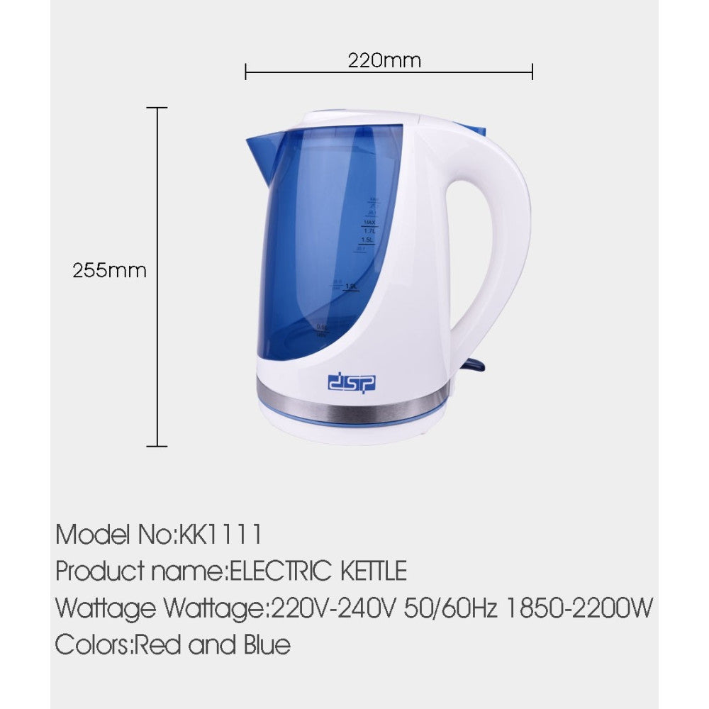 BOLLITORE ELETTRICO A CARAFFA 1,7 LITRI PER TE' INFUSI 2200W IN ACCIAIO INOX