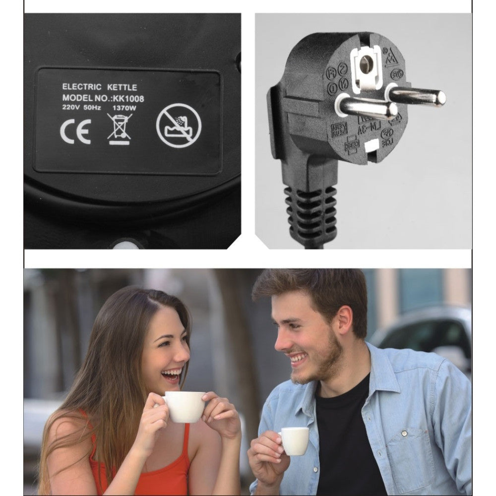 BOLLITORE ELETTRICO A CARAFFA DA 1,2LT IN ACCIAIO INOX PER TE' E INFUSI 1370W