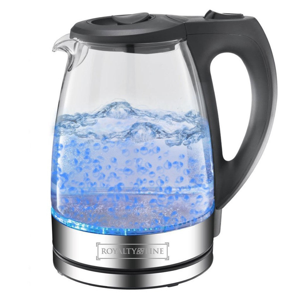 BOLLITORE ELETTRICO IN VETRO 1,7LT 2200W ACQUA CALDA CORDLESS CON LUCE LED BLU