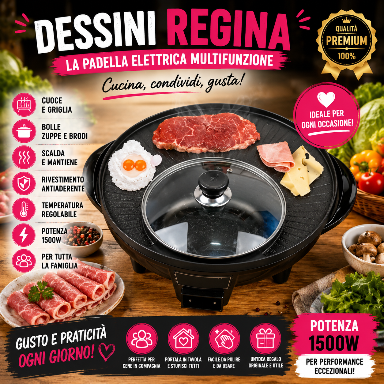 Griglia Elettrica con Pentola 2 in 1