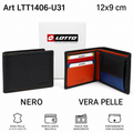 Portafoglio Uomo Vera Pelle Nero 12×9 cm Multicolore Interno