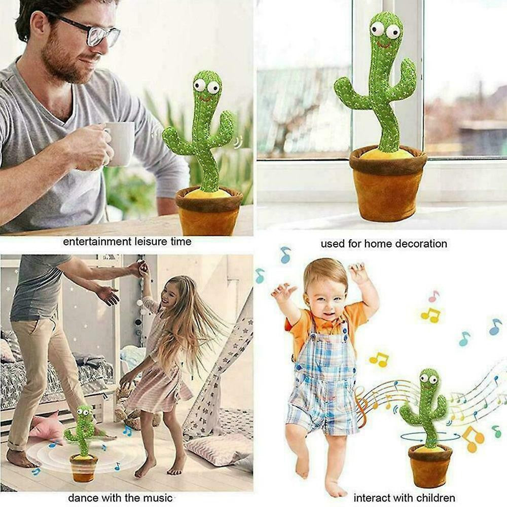 CACTUS BALLERINO GIOCATTOLO PUPAZZO PELUCHE PARLANTE CANTA BALLA LUCI E SUONI