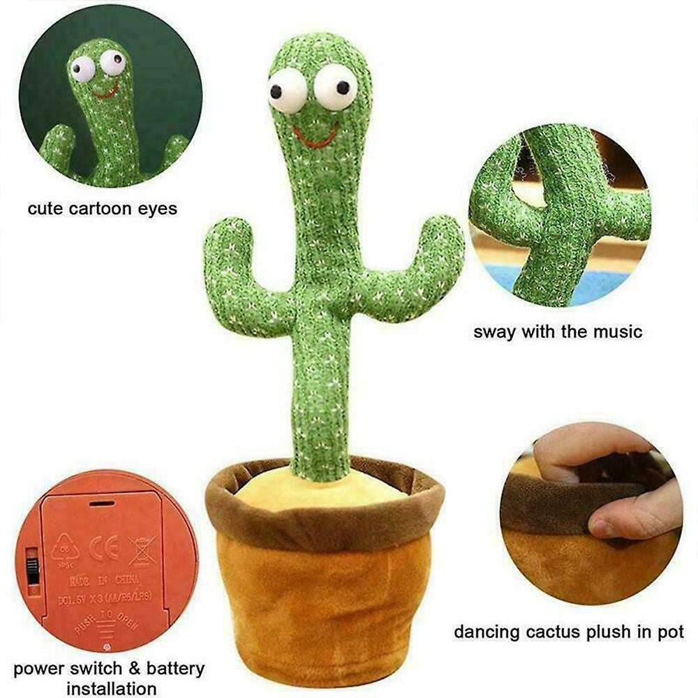 CACTUS BALLERINO GIOCATTOLO PUPAZZO PELUCHE PARLANTE CANTA BALLA LUCI E SUONI