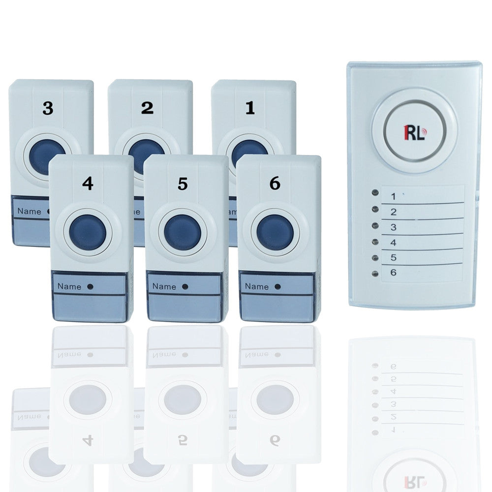 CAMPANELLO WIRELESS SENZA FILI CASA UFFICIO CON 6 ZONE PORTE SEPARATE DIGITALE
