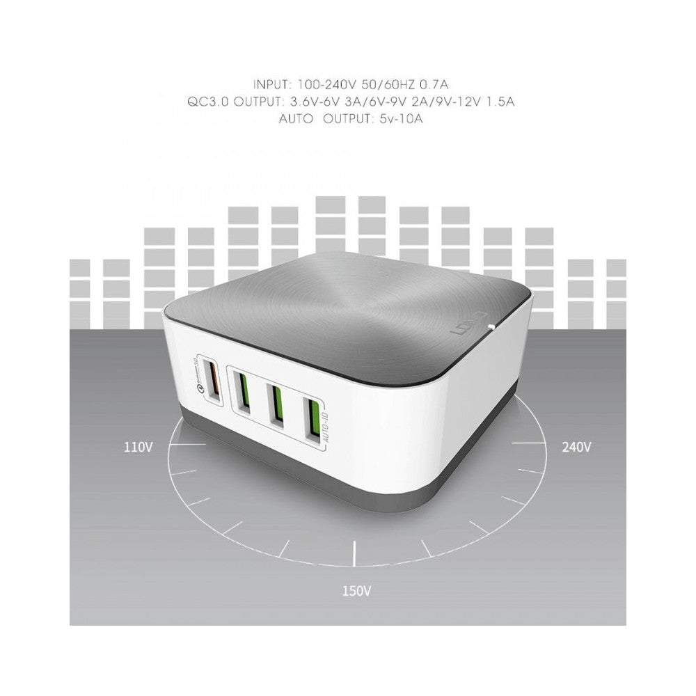 CARICABATTERIE DA SCRIVANIA TAVOLO 8 USB PLUG 10A CARICA BATTERIE PER CELLULARE