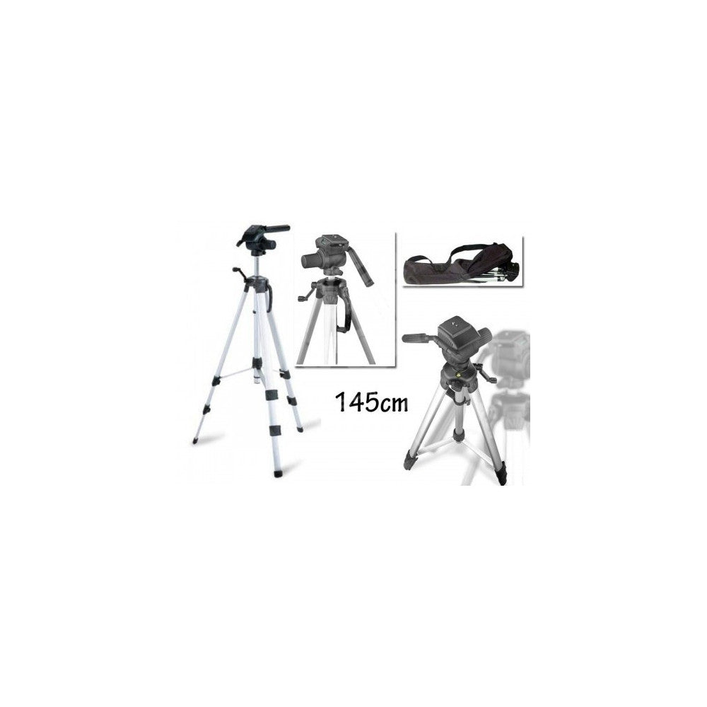 CAVALETTO TREPPIEDE 145 CM PER MACCHINA FOTOGRAFICA DIGITALE VIDEOCAMERA