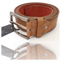 CINTURA UOMO PELLE MARRONE A-619 ELEGANTE GLAMOUR FASHION SERPENTE