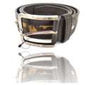 CINTURA UOMO PELLE NERO MILITARE A-777 ELEGANTE GLAMOUR FASHION
