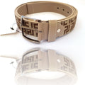 CINTURA UOMO PELLE TESSUTO BEIGE ND-865 ELEGANTE GLAMOUR FASHION